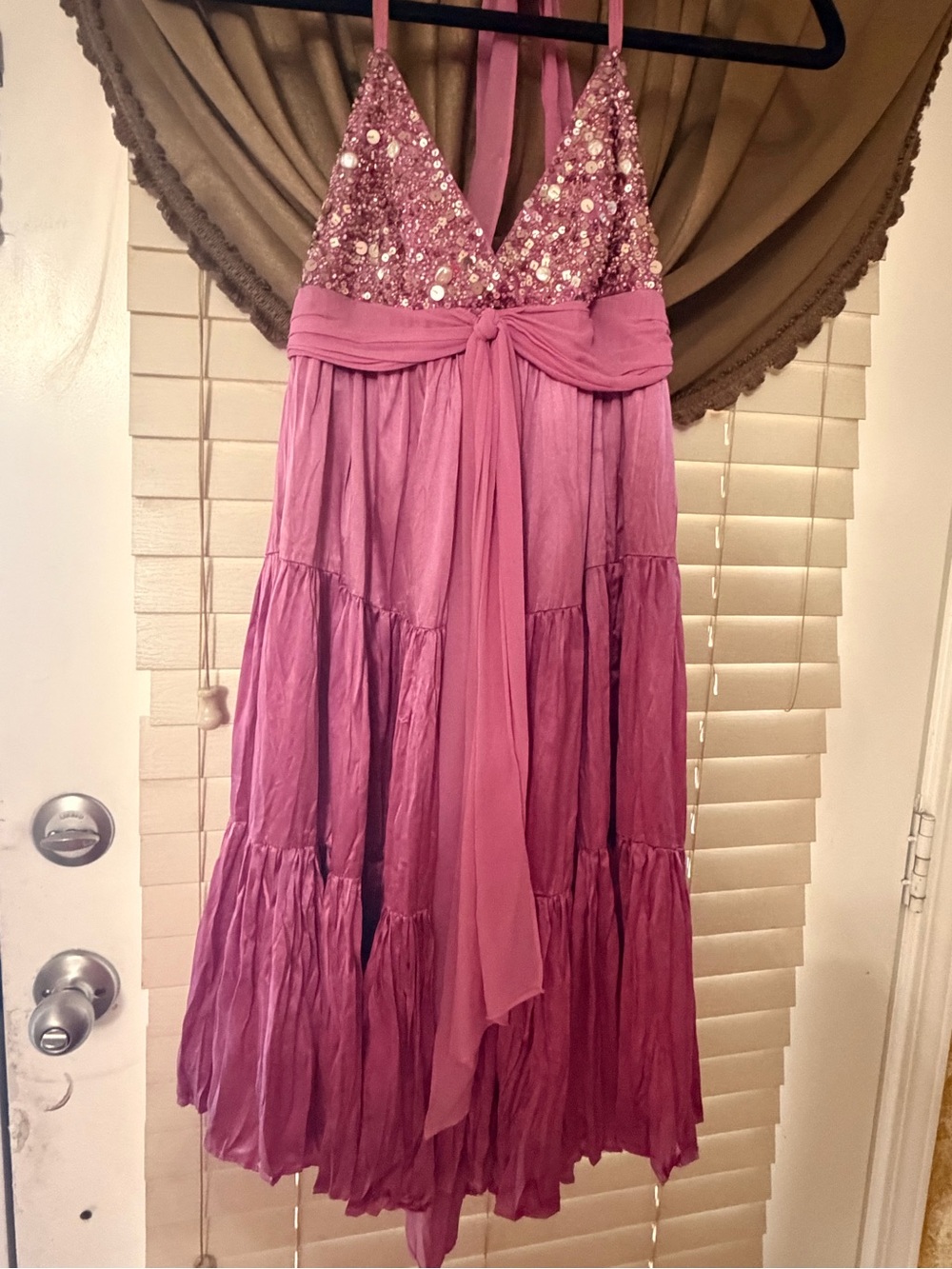 BCBGMaxAzria Hot Pink Satin Dress